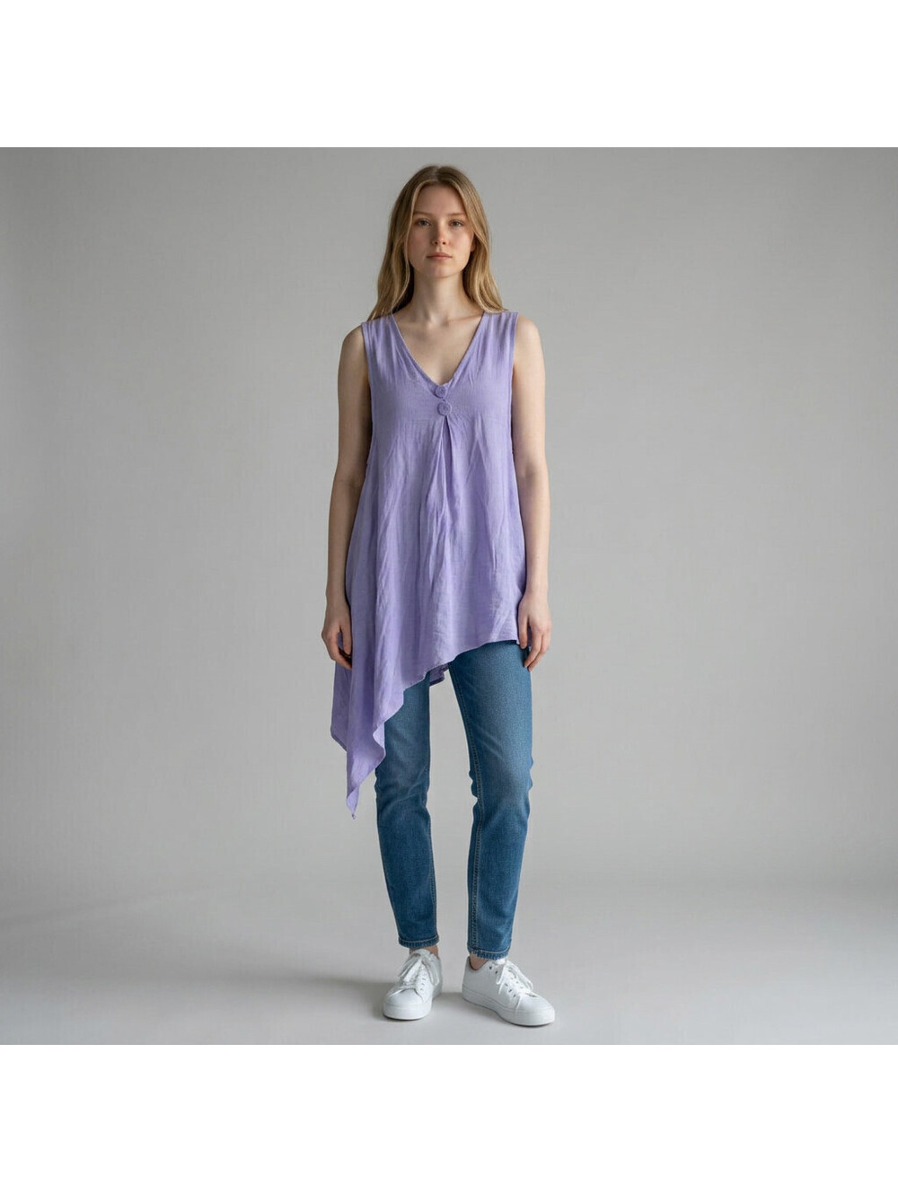 Pretty Angel Top Women M Medium Purple V-Neck Sleeveless Wide Strap Casual